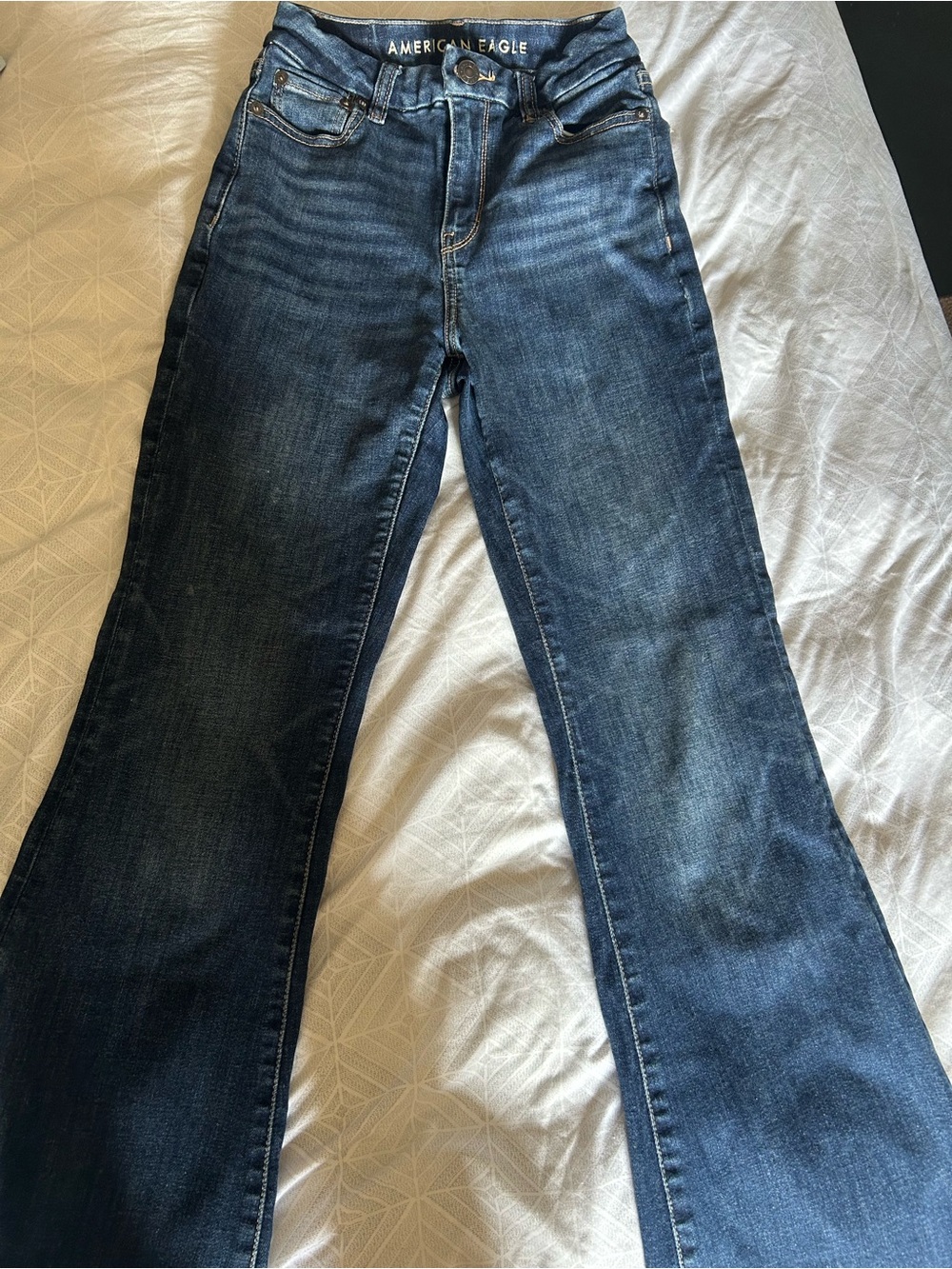 American Eagle Outfitters Dark Blue Wide Leg Jeans